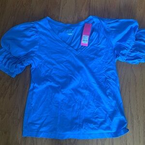 New with tags Lilly Pulitzer puff sleeve cotton shirt